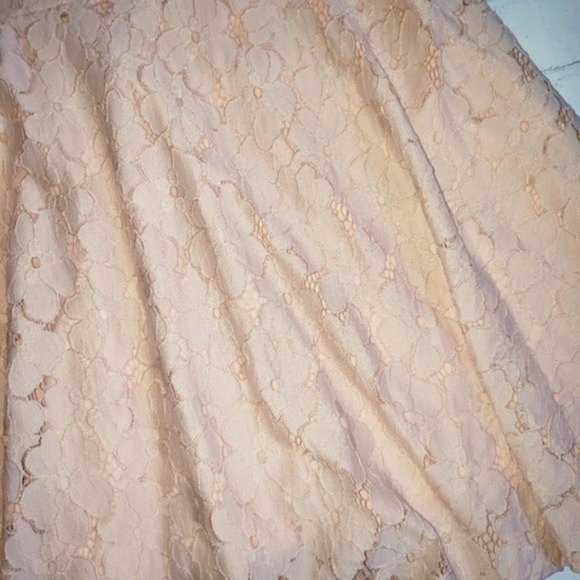 Lillian Peach Lace Fit And Flare Dress - Picture 4 of 7